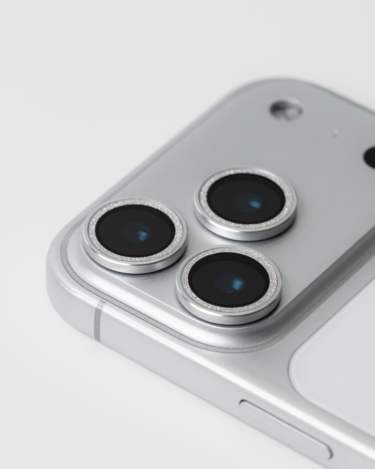 iPhone Silver Glitter Texture Camera Lens Ring Cover