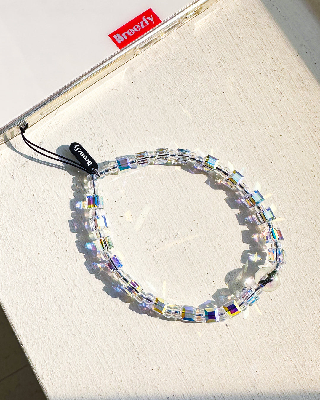 Shimmering Glimmer Clear Crystal Phone Strap