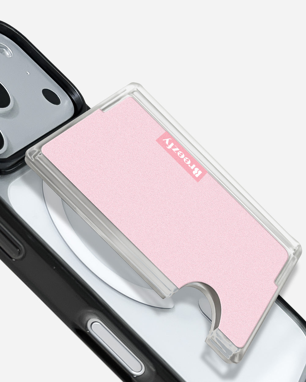 DUSTY PINK Matte Texture Magnetic Card Wallet