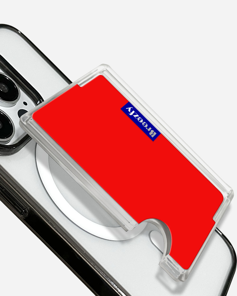 APPLE RED Magnetic Card Wallet