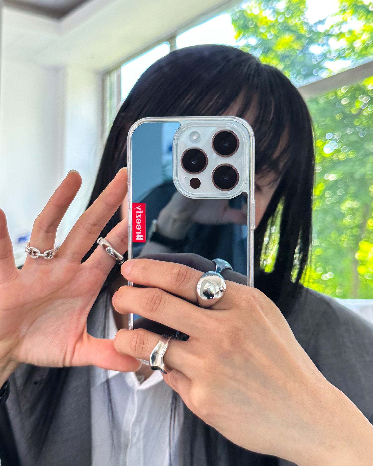 NEON BLUE Mirror iPhone Case